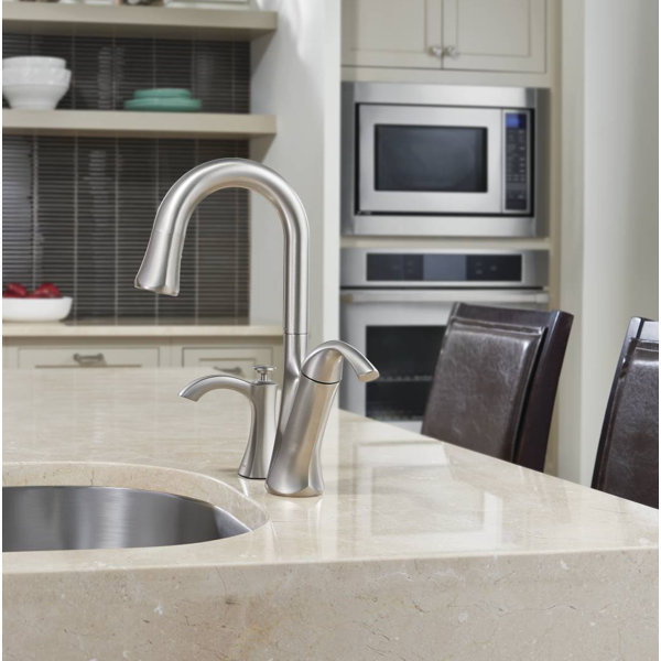 6124SRS,ORB,C Moen Notch Bar Faucet with Duralock and Reflex Wayfair